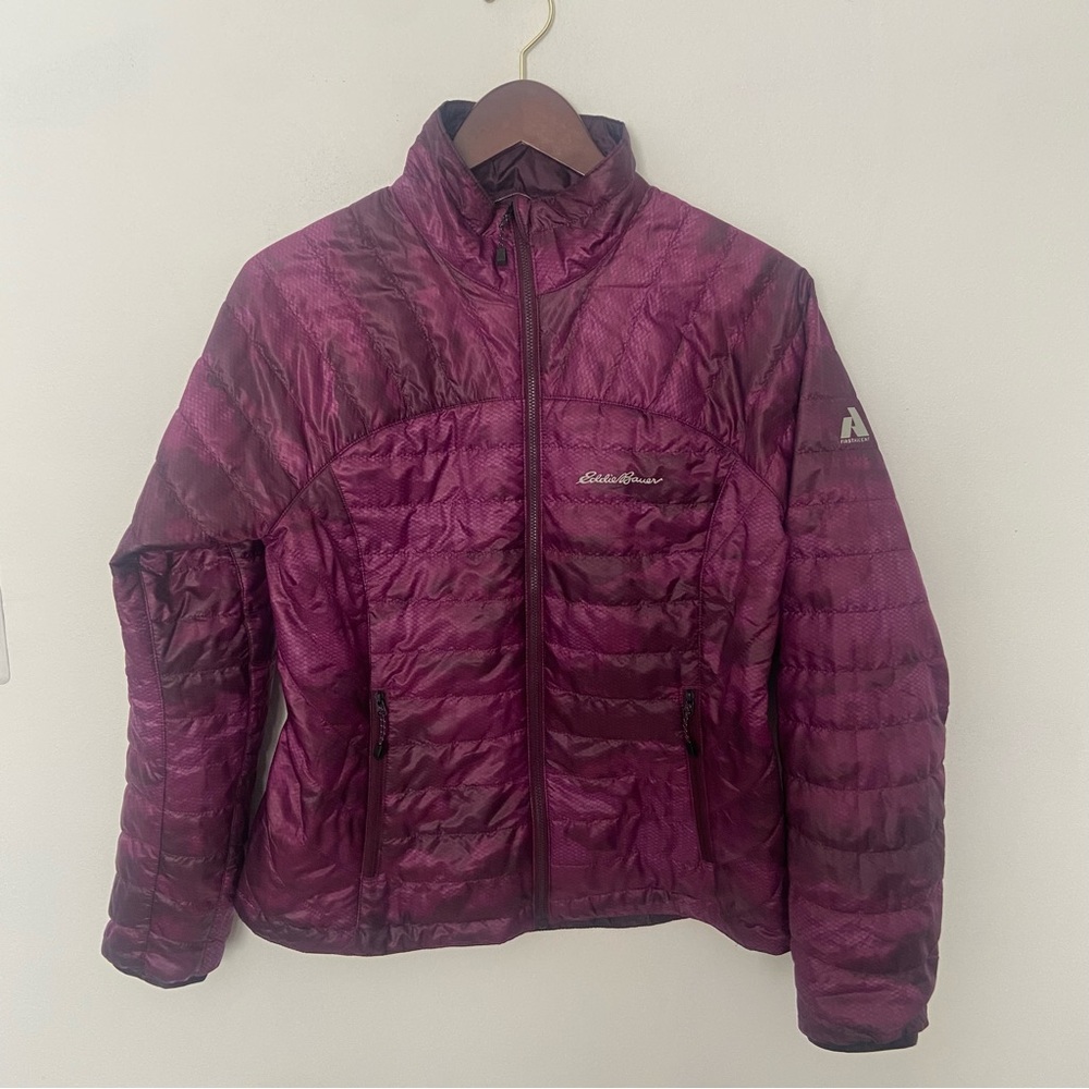 Eddie Bauer Reversible PrimaLoft FirstAscent Quilted Purple Coat Jacket